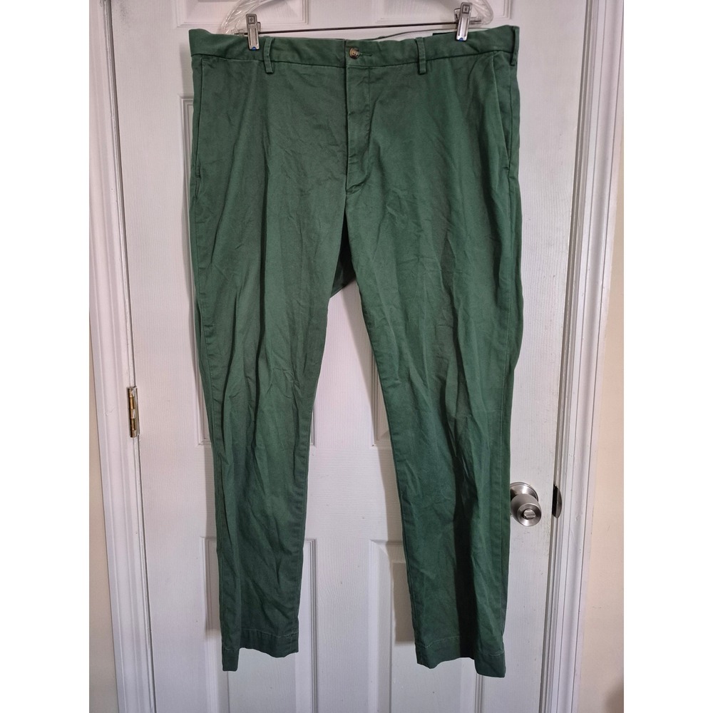 Polo Ralph Lauren Mens Green Stretch Slim Fit Chino Pants 40/32 Cotton Blend